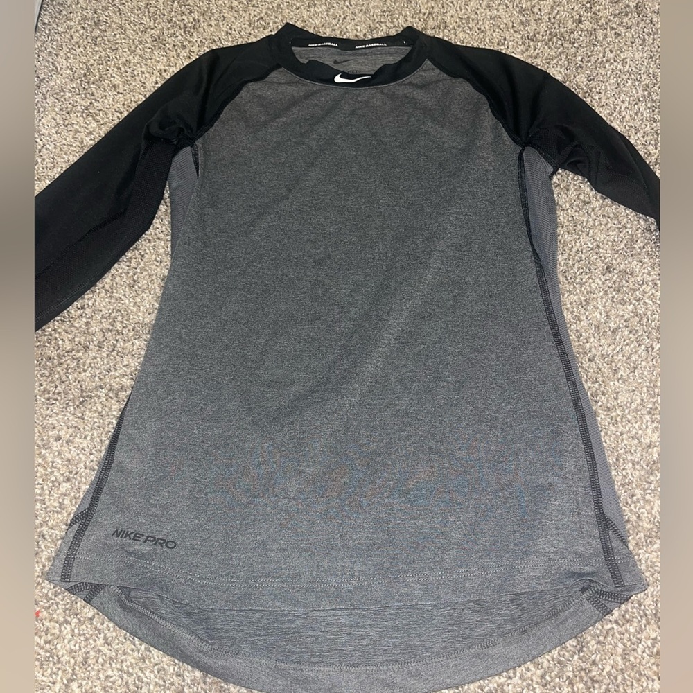 Nike Pro Baseball MLB Logo Boys Athletic Slim Fit  Raglan Mesh Panels Size L